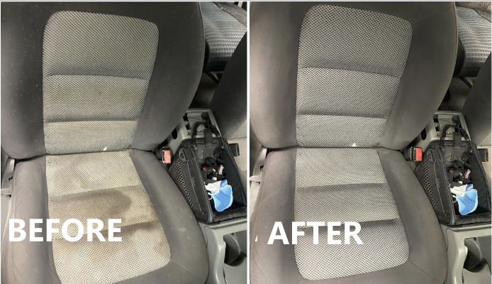 stain removal from car seats during detail